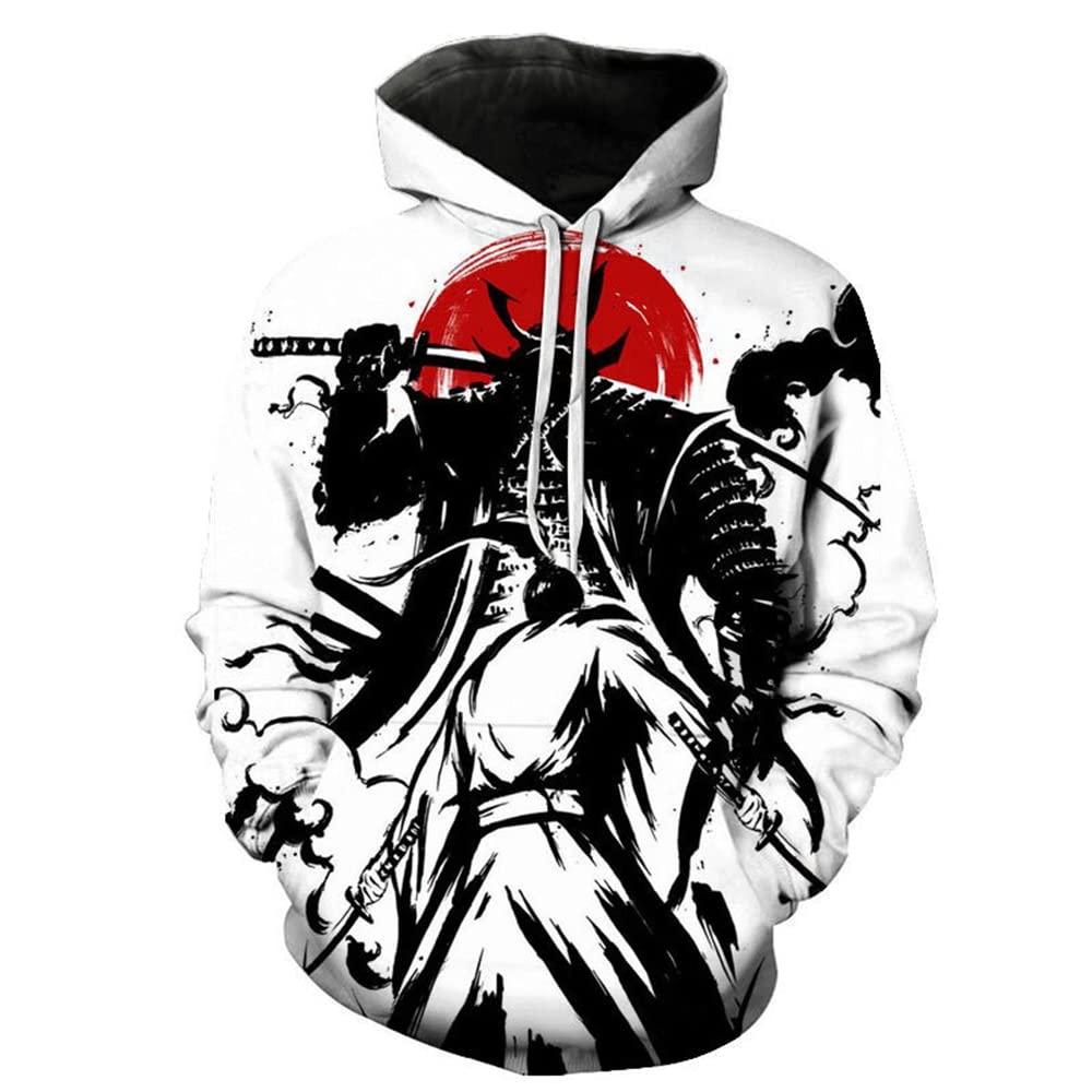Men's Japanese Samurai Hooded Pullover 3D Printing Hoodie Sweatshirt 2026