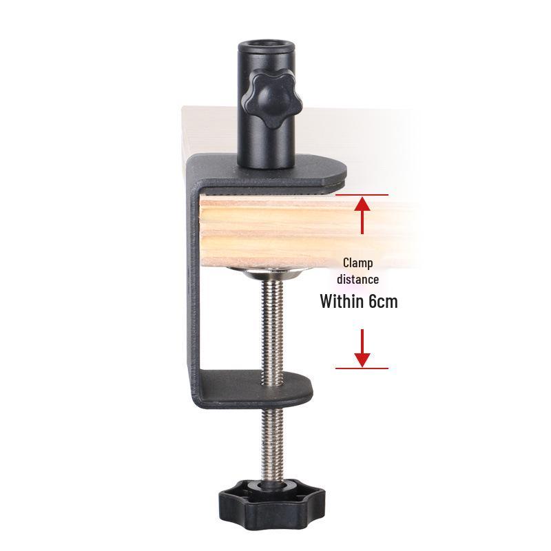 Adjustable Dual-Use Metal Clip for Desk or Bedside with Mobile Phone & Microphone Boom Arm Compatibility