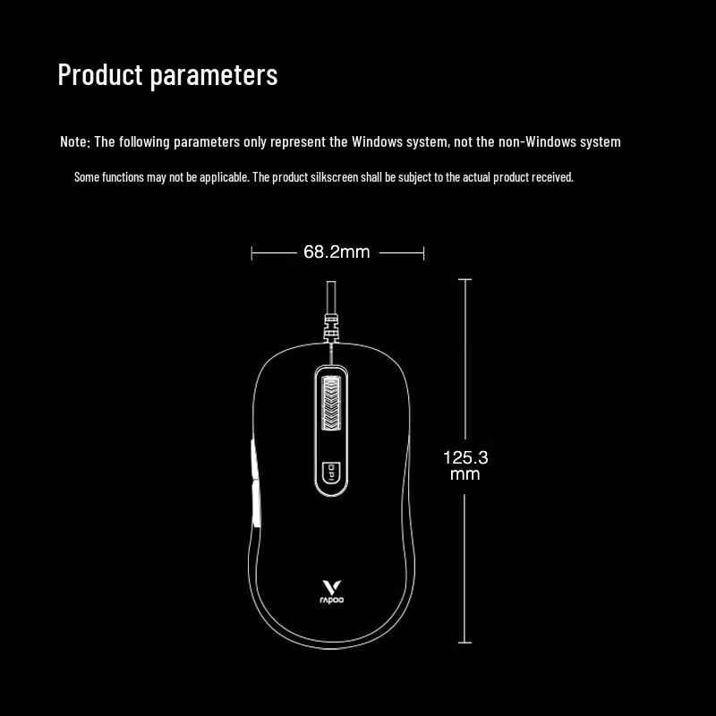 Rapoo V22S Wired Ergonomic Gaming Mouse