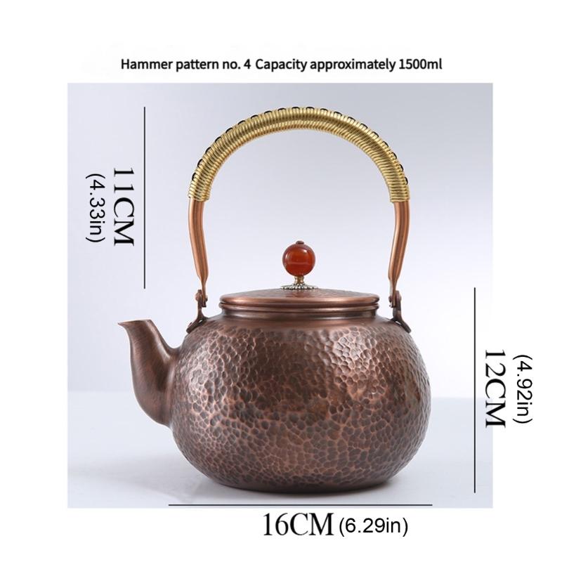 1500ML Hammered Kettle Large Capacity Rapid Heating For Office Brewing And Home Use