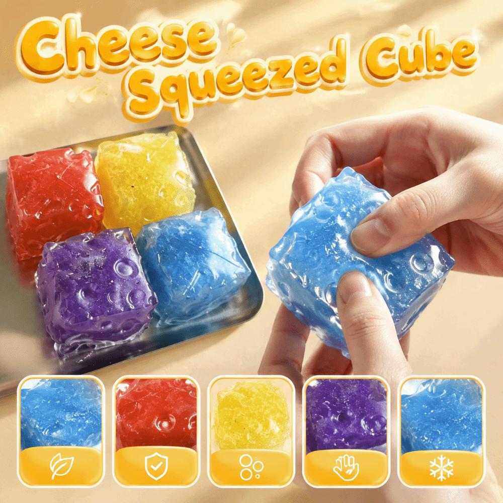 Super Soft Cheese Squeezed Cube Non Rebound Cheese Stress Ball Cheese Pinch  for Kids Adults