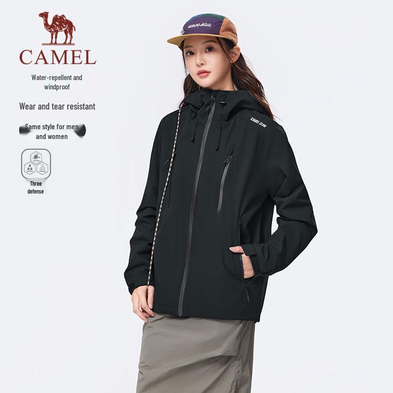 CAMEL Unisex All-Terrain 3-Proof Water-Resistant Outdoor Hooded Jacket C35CR0Q0019 3XL