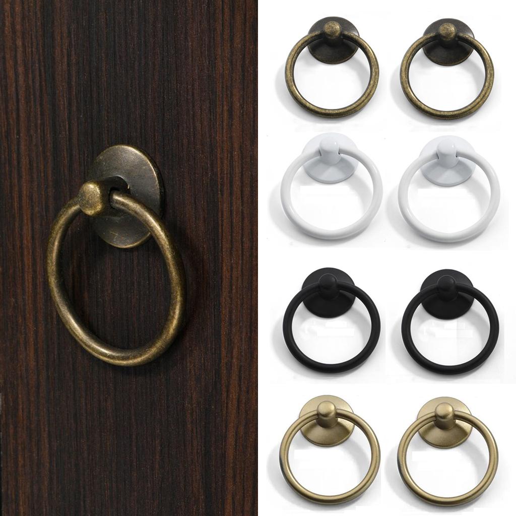 2pcs Circular Single Hole Drawer Handles, Cabinets, Wardrobe Handles,Vintage Alloy Handles