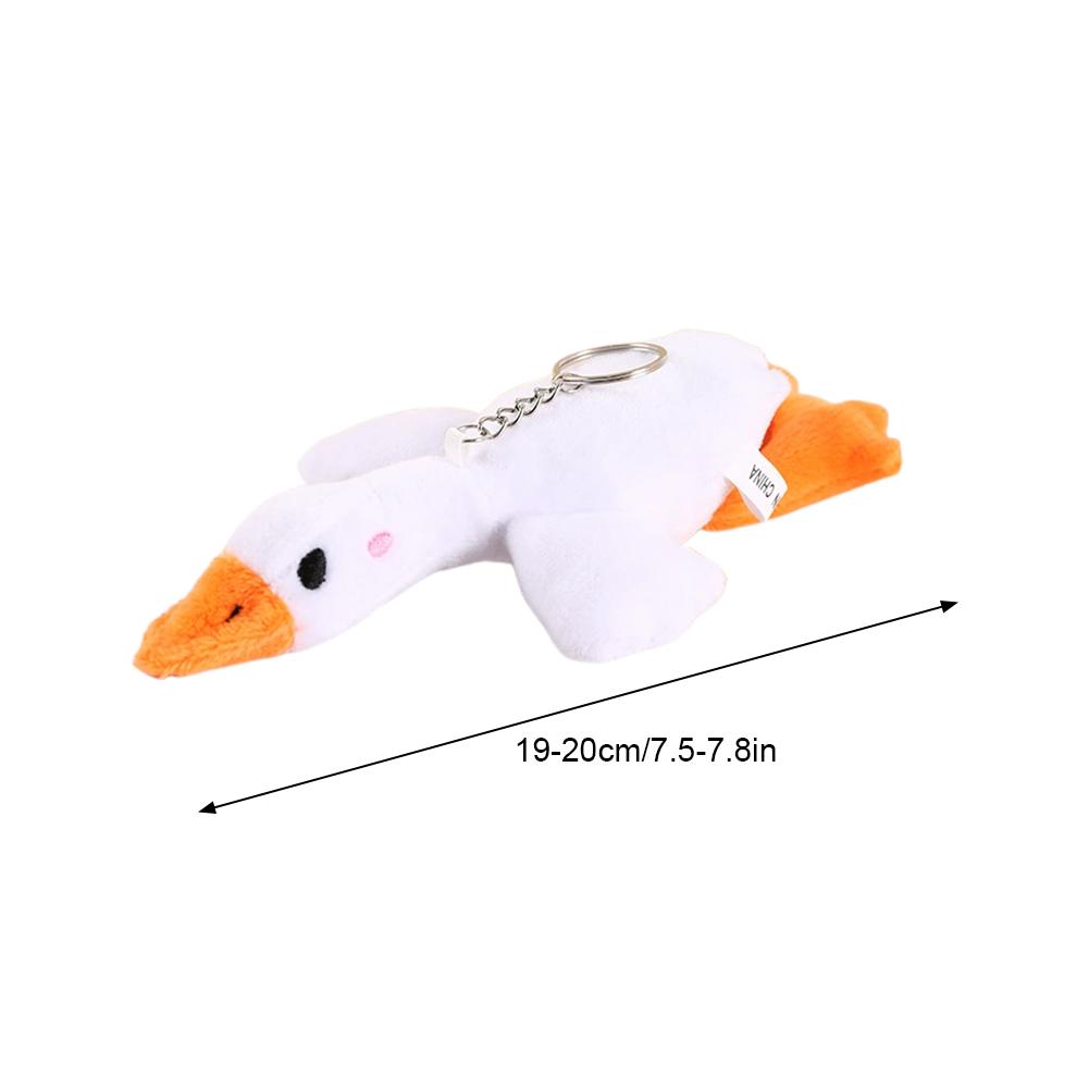 1PC Cute Duck Goose Plush Keychain Soft Stuffed Animal Pendant Fluffy White Goose Toy Kids Birthday Gift Keyring
