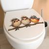 Cartoon Branches Birds Toilet Bathroom Decorative Wall Stickers