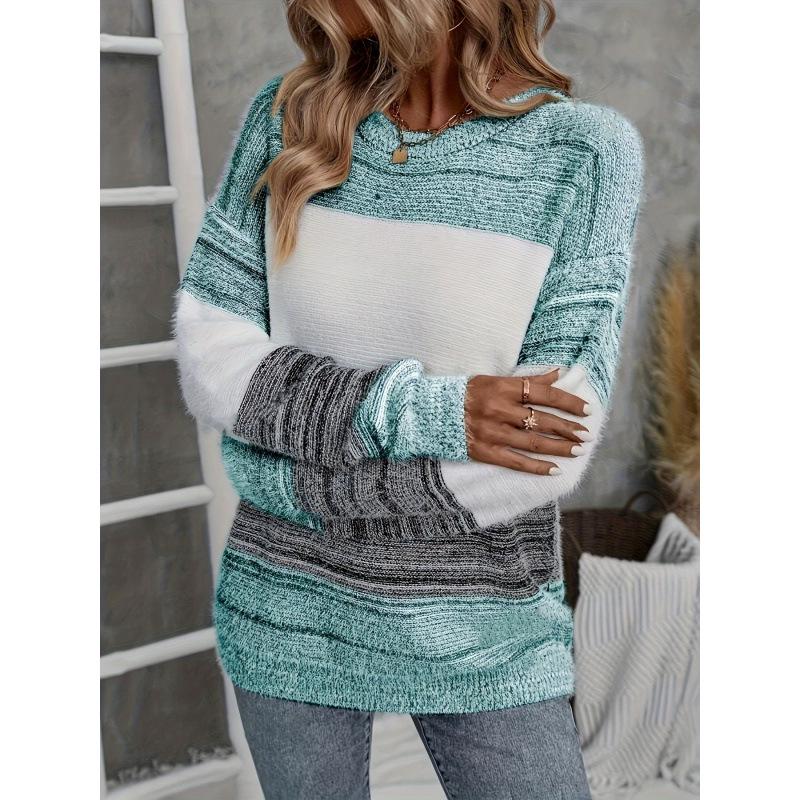 

B 44612 Striped Color-Block Sweater - Fast Selling L