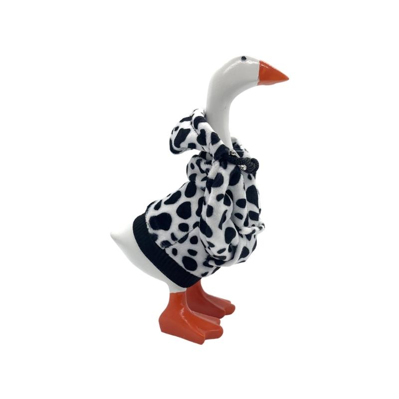 Geese Costume Ornament 7Inch Desk Geese Statue Outfits Light Weight Washable for Office Tabletop and Home Decoration