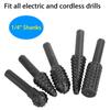 5pcs Wood Carving File Rasp Drill Bit Rotarys Set Universal Woodworking Grinding Head Steel Wood Carving Polishing Engraving