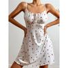 European & American Lace-up Heart Camisole Pajamas: Casual, Sexy Nightdress with Bow Tie Detail for Indoor & Outdoor Wear