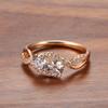 Crossing Design Full Zircon Hollow Rings Women Gold Color Personality Jewelry