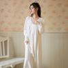 Camice da notte principessa rétro a maniche lunghe da donna, stile di corte, primavera/autunno, vestibilità ampia, taglie forti, pigiama versatile
