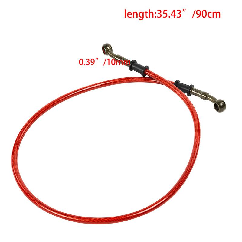 Motocykl Dirt Bike Opletená brzdová hadice Ocelové brzdové lanko Hydraulická trubka 28 stupňů Banjo 500mm-1200mm pro univerzální motocykl