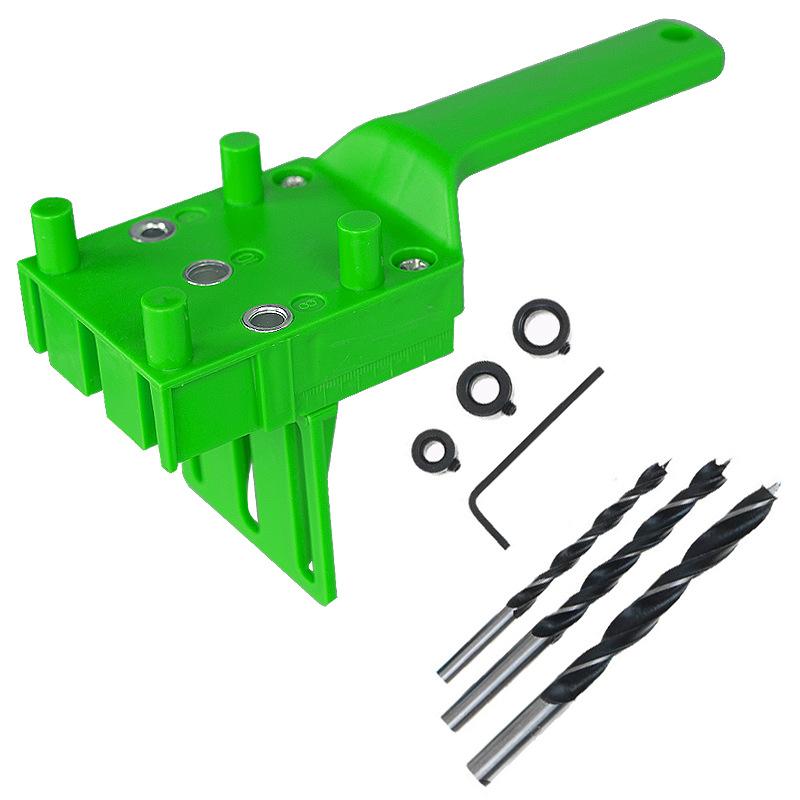 3-In-1 Handheld Woodworking Dowel Jig Self-Centering Drill Guide Kit 6/8/10mm Straight Hole Positioning Puncher Joinery Tools