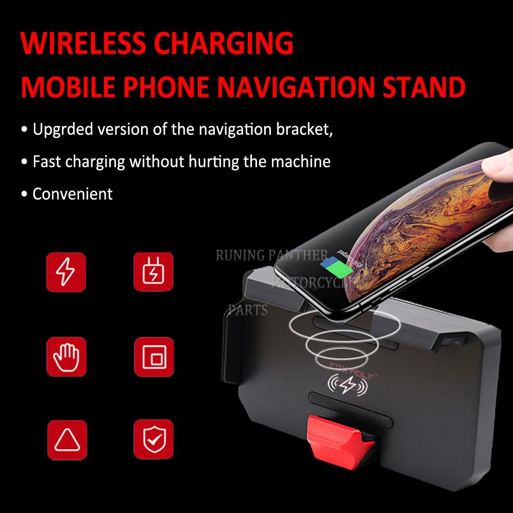 Supporto per Telefono GPS Moto con Ricarica USB e Wireless Base Staffa di Navigazione Porta Senza Perdite Per BMW R1200RT R1250RT R 1200 1250 RT