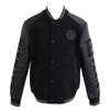 BALMAIN [Excellent Condition] 331025 Wool and Leather Switch Logo Stadium Jacket/ Jacket 54 blackUsed