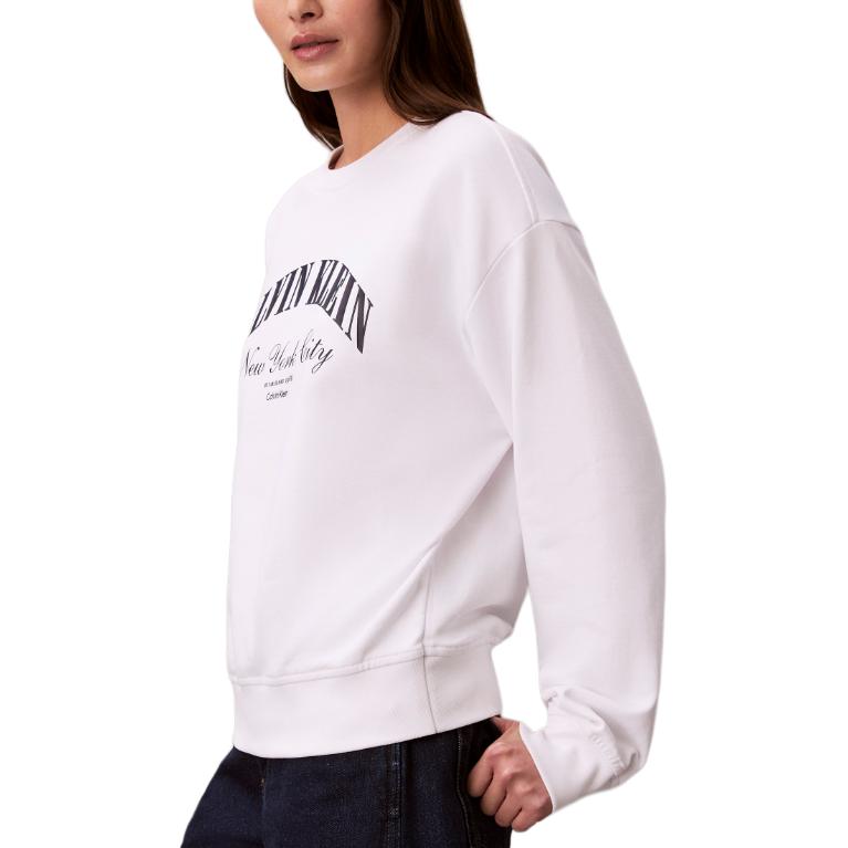 Calvin Klein Letter Round Neck Pullover Long Sleeve Sweatshirt Women sweatshirt 47F818G-YAF