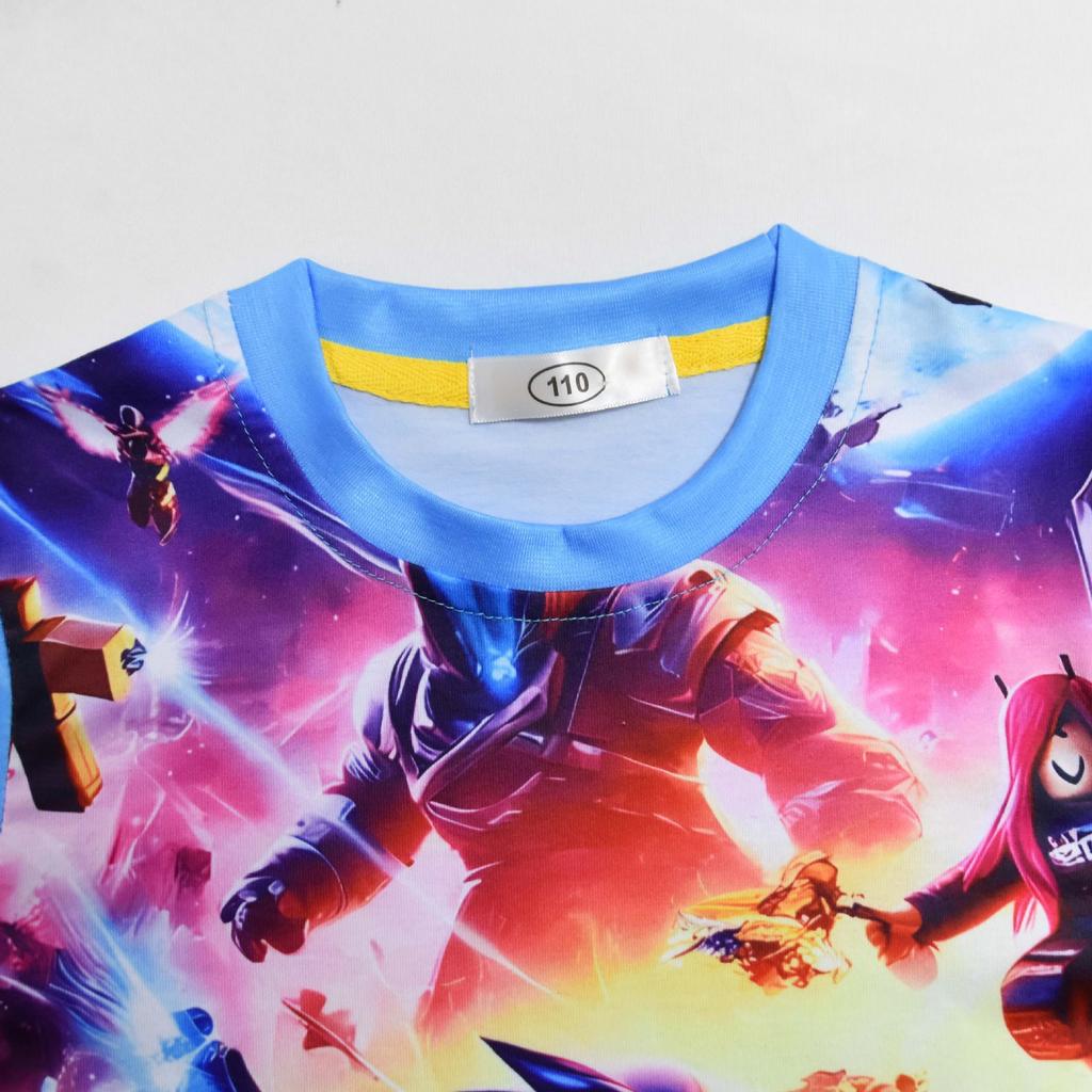 Long-Sleeved Boys' Set Roblox Printed Medium And Older Children'S Loungewear Set Long-Sleeved Two-Piece Set 81109