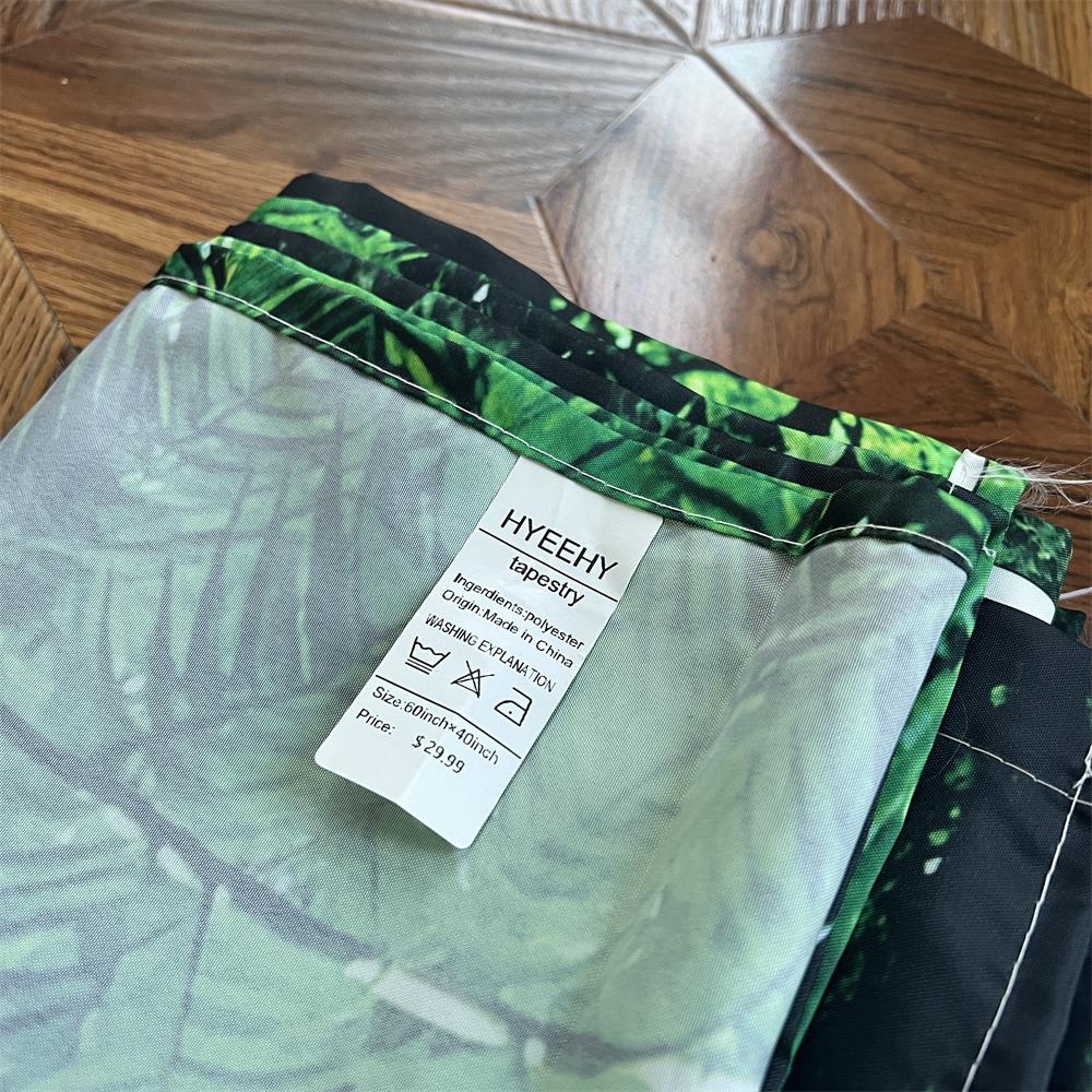 HYEEHY Tapestry Tropical Green Plants Palm Leaves Polyester Fabric Home Living Room Bedroom Decor Patio Wall Hanging