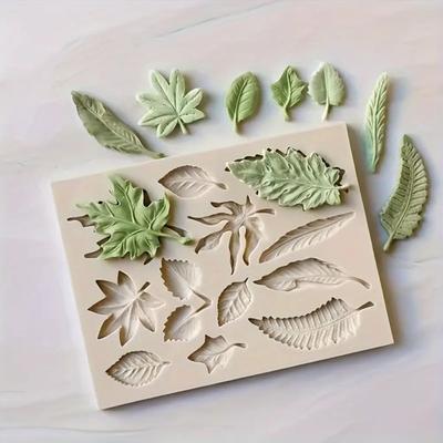 1 pièce Moule en Silicone Feuilles 3D - Décoration DIY Polyvalente, & Outil avec Motifs de Feuilles Réalistes, Accessoire pour l'Art et l'Artisanat