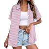Chemise à manches courtes boutonnée pour femme - Coupe décontractée, blouse décontractée avec col, parfaite pour l'été