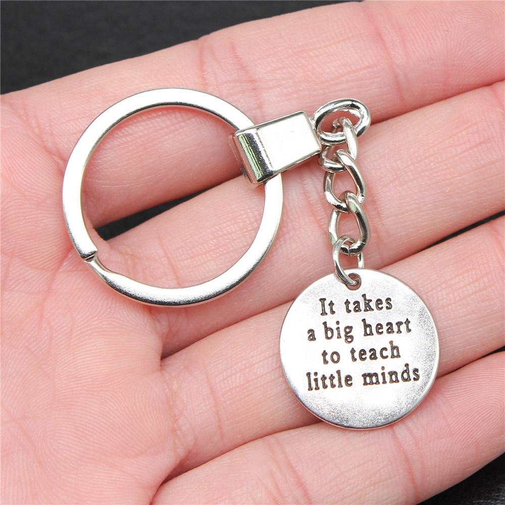 Encouragement Letter Om Yoga Tags Pendant Antique Bronze Metal Keychain with 30mm Ring for Family