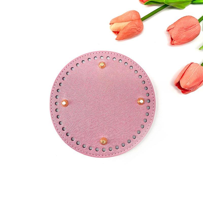 1-5Pcs Handmade Round/Oval Bottom PU Leather For Knitted Bag Wear-Resistant Accessories Bottom With Holes DIY Crochet Bag Bottom