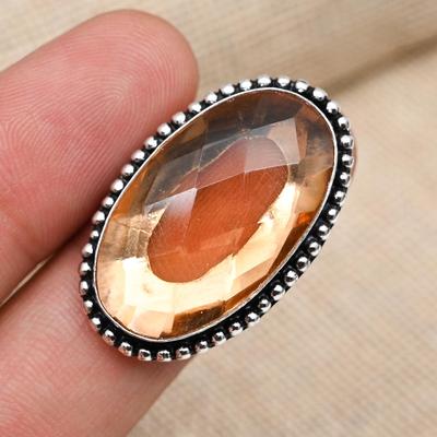 Morganite Gemstone Solid 925 Sterling Silver Handmade Jewelry Promise Ring All Size