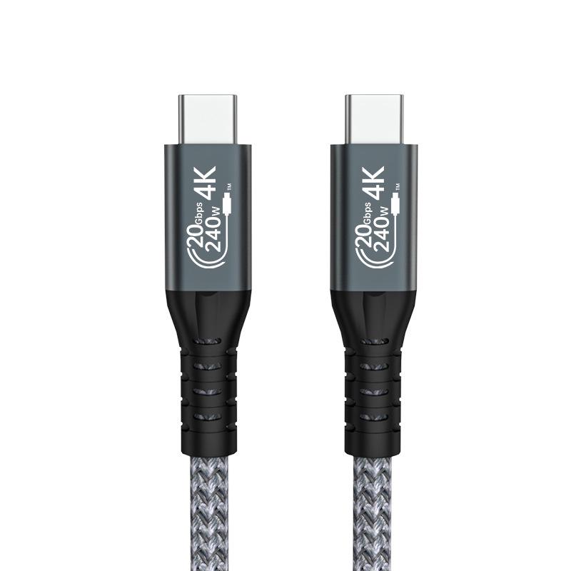 

Thunderbolt Compatible USB 3.2 Type-C Dual Head 20Gbps, 240W Cable for Phone 15 Pro 0.5 meter