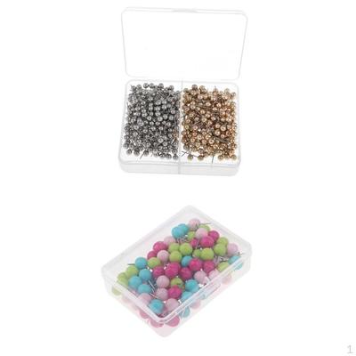 500 Pcs Marking Push Pins - Map Thumbtack Shiny Colored Plastic Head with for