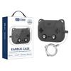 Cartoon Cat Shaped Silicone Earbud Protective Case With Metal Ring Buckle Anti‑Drop Cover For AirPods 4