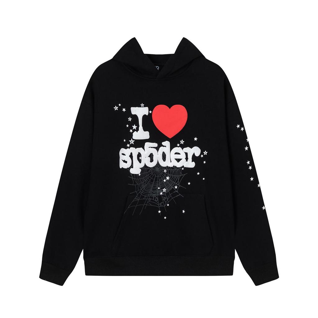Young Thug Style Foam Letter Hoodie - Pink Hip-Hop Sweatshirt for Couples