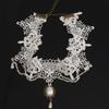 Vintage Wedding Punk Tassel Bridal White Choker Lace Necklace Women Jewelry