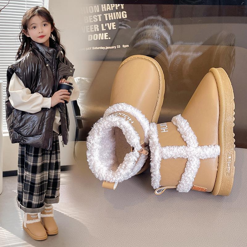 Boys and Girls Cotton Shoes Korean Version of The New Non-slip Warm Color Matching Snow Cotton Boots