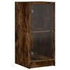 VidaXL Armoire latérale avec portes en verre chêne fumé 35x37x75,5 cm 836403