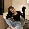 New Fashion Square Neck Slim Fit Knitted Sweater for Women Autumn Long Sleeve Slim Fit Chic Base Sweaters Women Casual Solid Winter Pullovers 25393