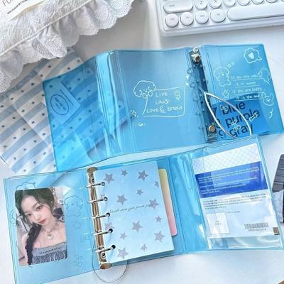 Wasserdichter PVC-Fotokartenhalter Drei Faltungen M5 Fotoalbum Niedlicher Welpe Idol-Karten-Sammlung Buch Kpop-Idol-Karte