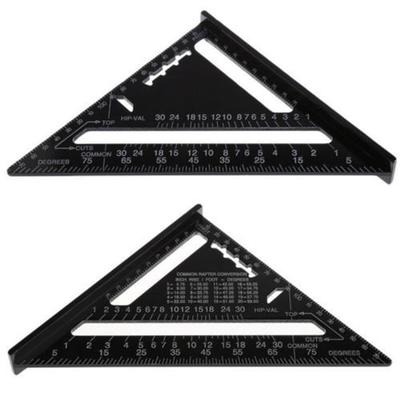 Règle Rapporteur d'Angle Triangle en Alliage d'Aluminium 7"/12" Coupe d'Angle pour Menuiserie Outil à Main