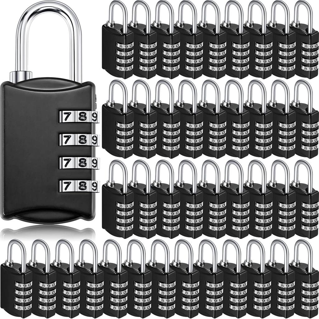 40 Pcs 4 Digit Combination Locks Combination Padlock Luggage Number Locks Outdoor Waterproof Resettable Padlock for Door Traveling School Gym Locker