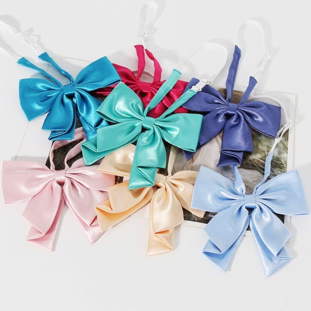 Necktie College Style JK Ties Solid Color Fashion Oversized Swallowtail Bowknot Collar Flower For Women College Girls