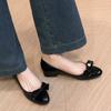 Fashion Spring Autumn New Bow Women Shoes 2025 Mary Janes Elegant Round Toe Slip On Low Heel Single Shoes Dress Up Party Women Pumps