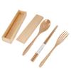 Tragbare Besteckbox Holz Essstäbchen Gabel Löffel Besteckset für Zuhause Reisegebrauch