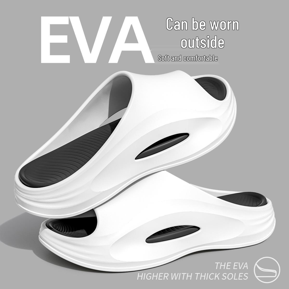 

Мужские летние сандалии EVA для активного отдыха 2025 года с противоскользящей подошвой — повседневные спортивные тапочки с толстой подошвой 42-43 (fits 41-42) белый/чёрный