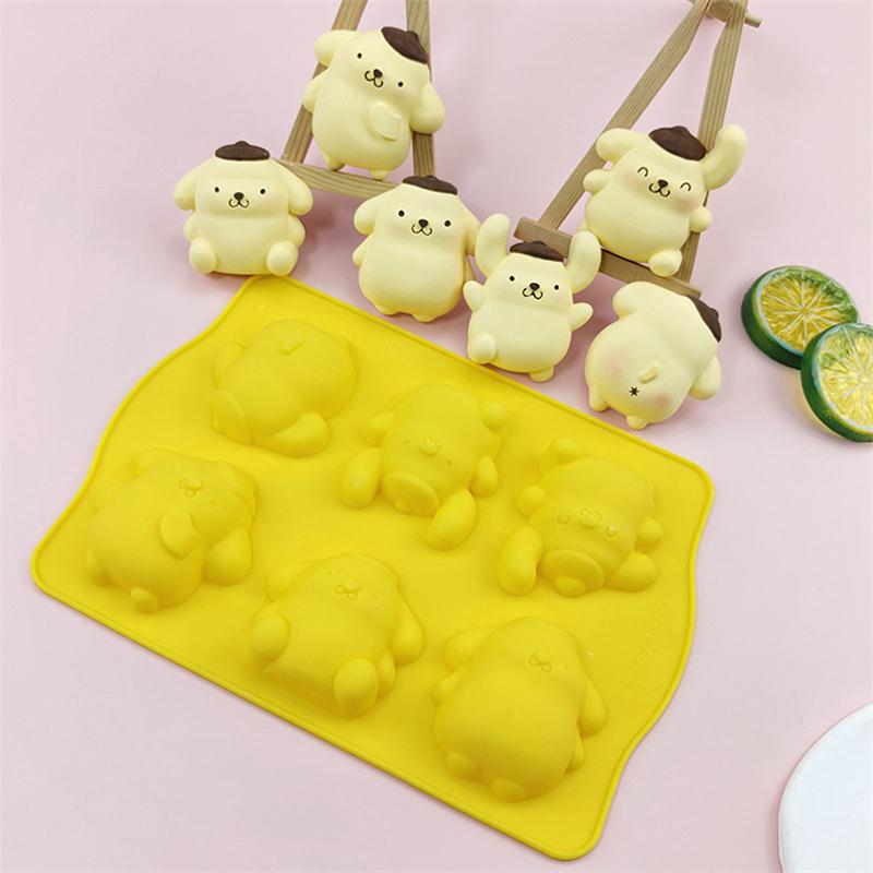 Kawaii Diy Cartoon Puppy Cookie Chocolate Baking Tool Cartoon Silicone Ice Block Diy Soap Mold Set