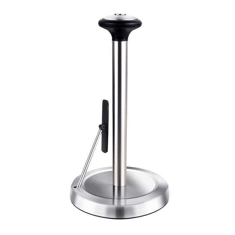 Paper Towel Holder Countertop Standing Paper Roll Holder with Weighted Base, Stainless Steel Freestanding Paper Towel Holder