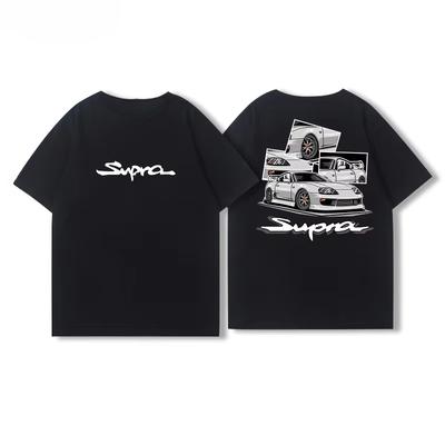Auto JDM Upravené Auto Supra Býčí Démon Král Retro Grafické Tričko Pánské Oblečení Prodyšné Pánské a Dámské Motocyklové tričko