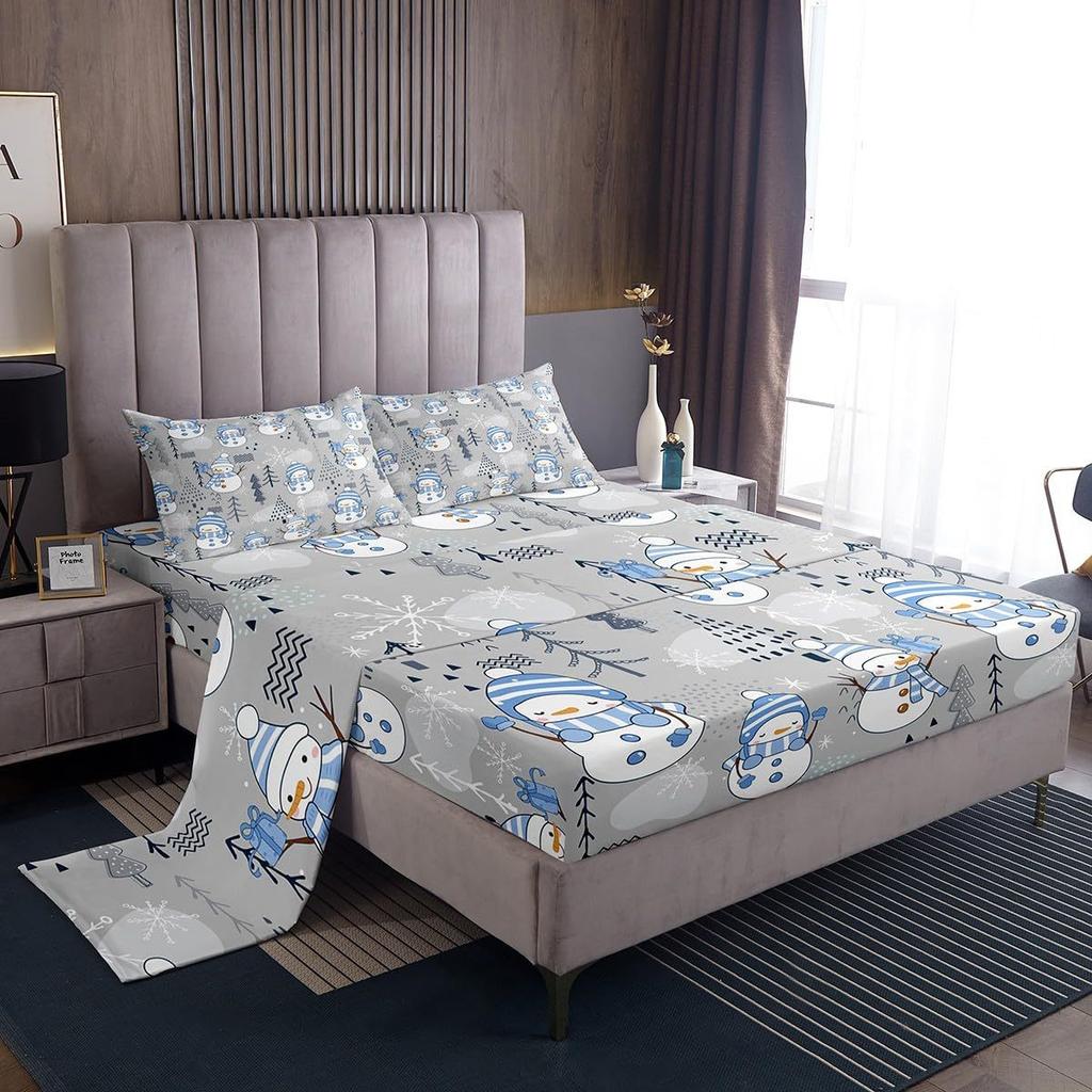Camouflage cartoon airplane pattern bed hat four-piece bedding set bedroom dormitory bedding decoration
