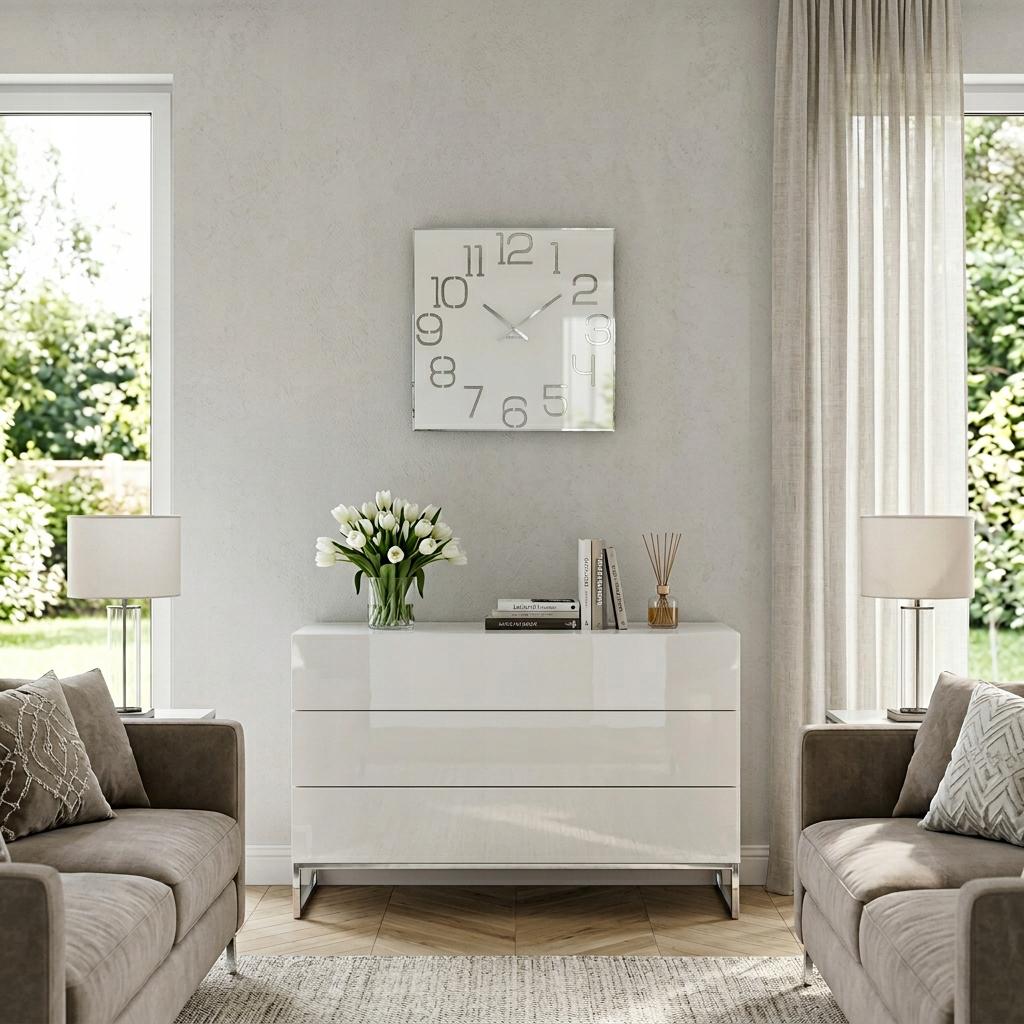 Large White Digital Wall Clock 50cm