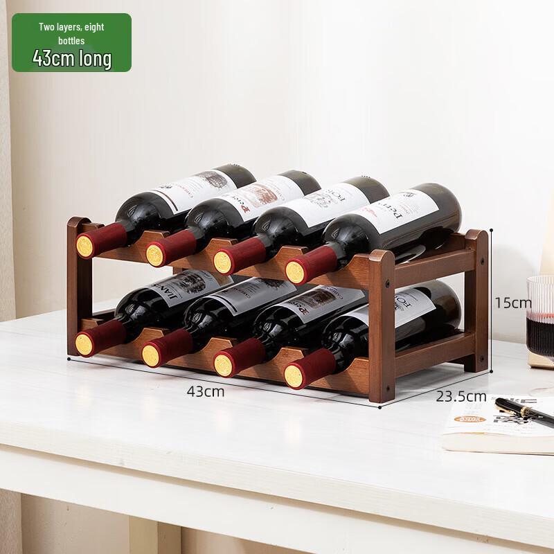 Pabey 2-Tier Desktop Wine Rack (Holds 8 Bottles)