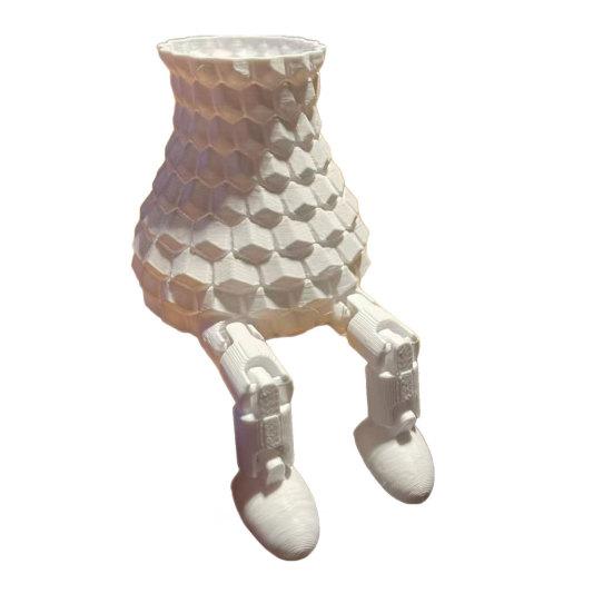 3D Printed Vase with Honeycomb Texture And Movable Joints Creative белый