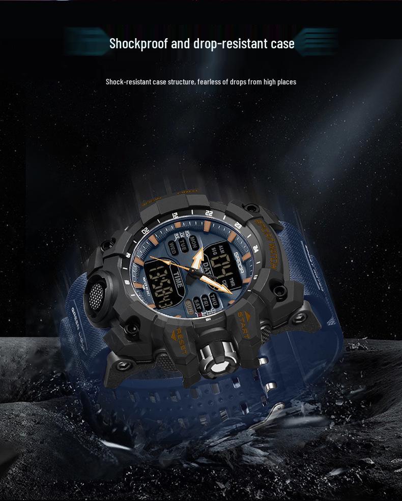 Sanda Youth Fashion Luminous Waterproof Shockproof Alarm Men's Watch